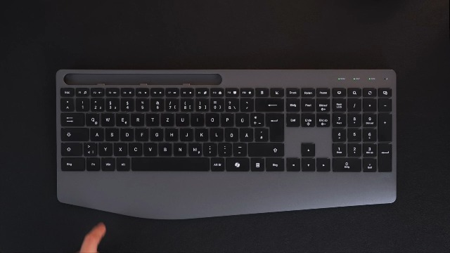 Clavier Sans Fil AZERTY Rétroéclairé RGB TECURS - Rechargeable, Silencieux, Avec Repose-poignet Et Support Téléphone