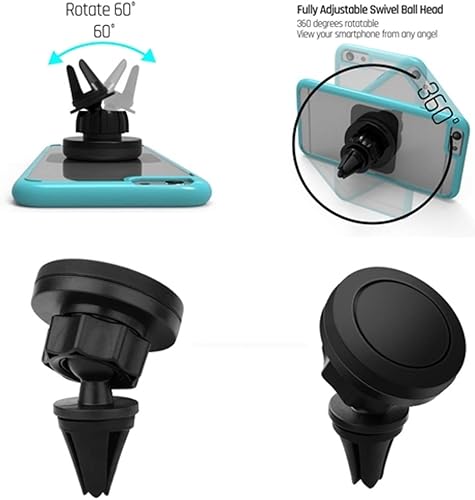Miniatura 3 de Soporte magnético para automóvil compatible con teléfonos Samsung Galaxy S24S23S22S21S20FEPlusUltra - Soporte de ventilación de aire giratorio de