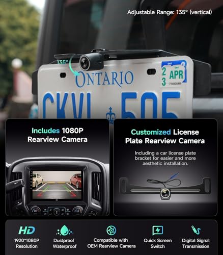 10.2" Car Stereo Radio for Chevy Silverado & GMC Sierra 2014-2018 - Wireless CarPlay & Android Auto, 5G WiFi GPS Navigation, Bluetooth FM/SWC, 1080P Backup Camera, Responsive Touchscreen