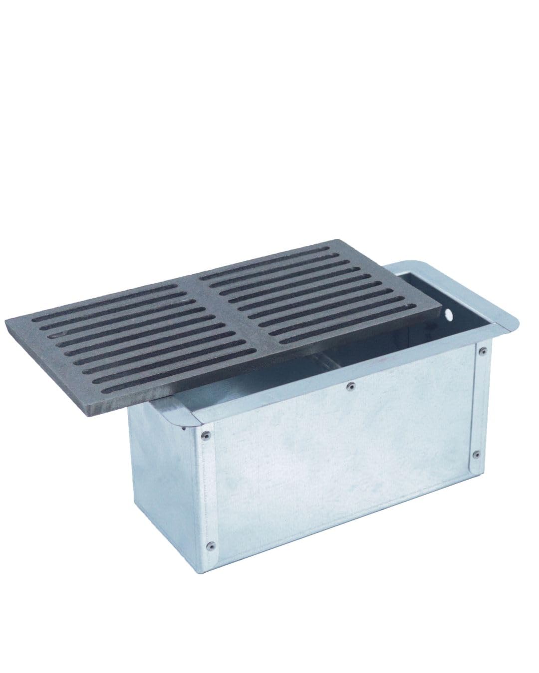 FONDERIA BONGIOVANNI | Griglia in Ghisa | Griglia per Camino | Stufa Pellet | Barbecue Fondello per Cenere | 29,5x15 cm | con Cassetto Raccolta Cenere | Altezza 14H | Accessori Camino