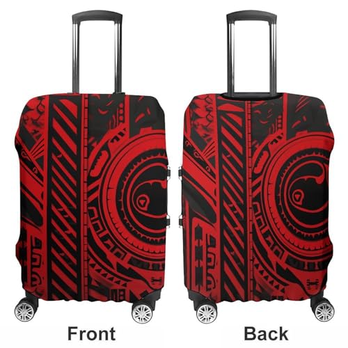 Black And Red Luggage Cover, Washable Elastic Suitcase Cover Protector Fit 18-32 Inch Luggage3