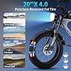 TOKERA MEELOD Electric Bike for Adults 1200W Peak Power Brushless Motor 48V 20AH Removable Battery Ebike, Dual Shock Absorber, 32MPH 7 Speed, 20" x4.0 Fat tire Ebike (DK300plus 48V 20AH White) #3