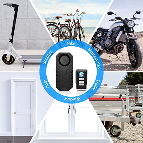 Usuperink 2 Set Wireless Bike Alarm With Remote, Anti-Theft Bicycle Motorcycle Alarm Wireless Security Vibration Motion Sensor Alarm, Ip55 Waterproof Super Loud 113Db Alarm #TOP5