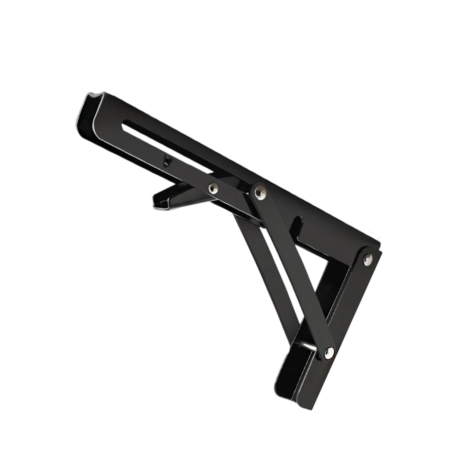 Jazuaiao Black Rustproof Foldable Shelf Bracket Wall Mounted Stainless Steel Space Saving Storage Shelf Adjustable Wall Shelves Mounted Space Saving Storage