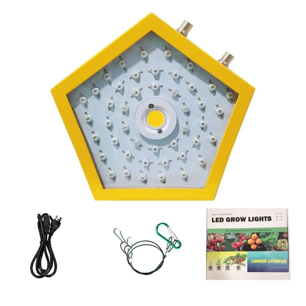 BaronHong 1000W Pentagon LED Grow Light Full Spectrum, Plant LED Lamp Grow Strip with UV and IR, Grow Lamp for Indoor Hydroponics Plants Veg Flowers (yellow, M)