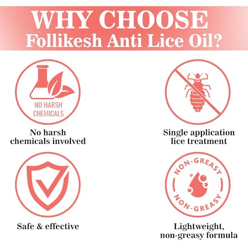Image of Healing Pharma - Follikesh Anti Lice Hair Oil | Ayurvedic Hair Oil | Single Wash Lice Treatment | Safe for Kids | Removes Lice & their Eggs | Free Lice Comb (30ml Pack of 3)