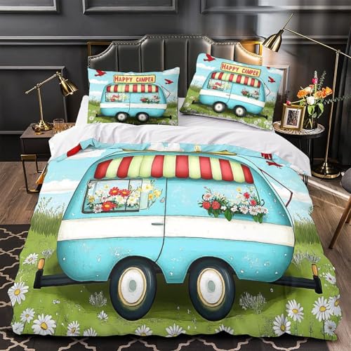 Housse de couette militaire 200x200 en microfibre résistante et ultra douce avec zip - 2