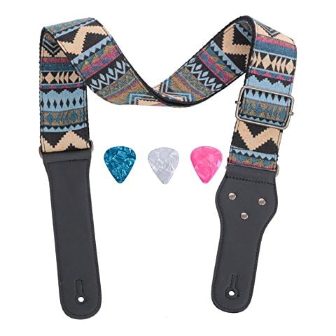 Rufun Correa de Guitarra Retro Longitud Ajustable con 3 Selecciones Cover