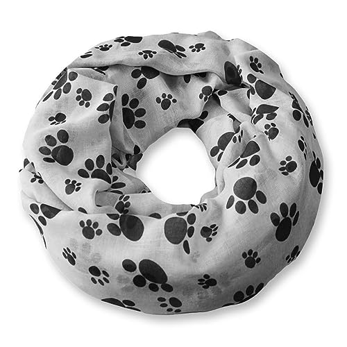 Soul-Cats leichter Tatzen Loopschal Halstuch Schal in der Farbe hellgrau