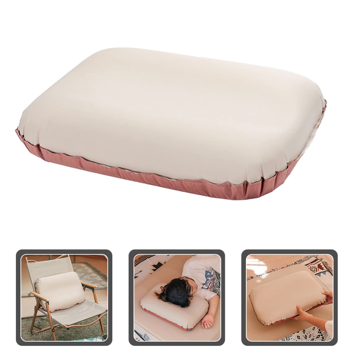 BESPORTBLE Almohada Inflable para Acampar Almohada De Viaje para Válvula De Aire Soporte Cervical Adaptable