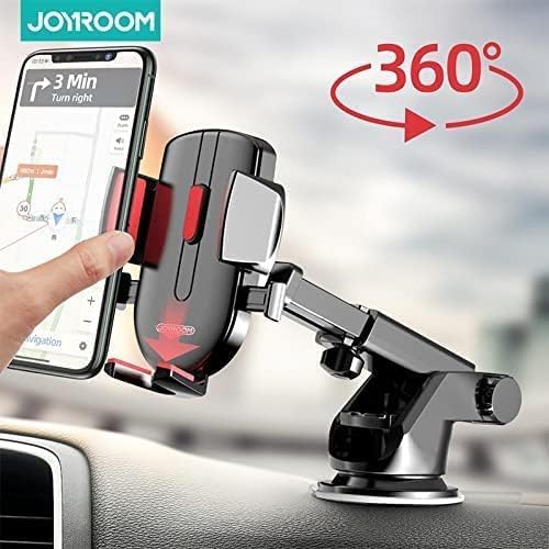 حامل موبايل للسيارة من جوي روم JR-OK3 بدوران كامل 360 درجة، متوافق مع 4-6.7 بوصة - اسود وازرق