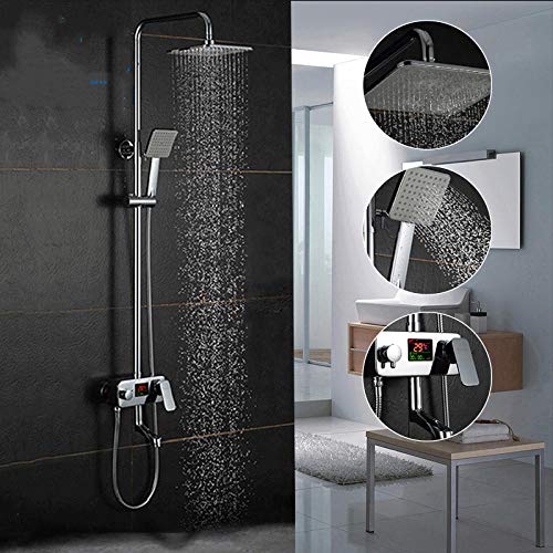 Mitigeur de douche affichage digital céramique chrome poli