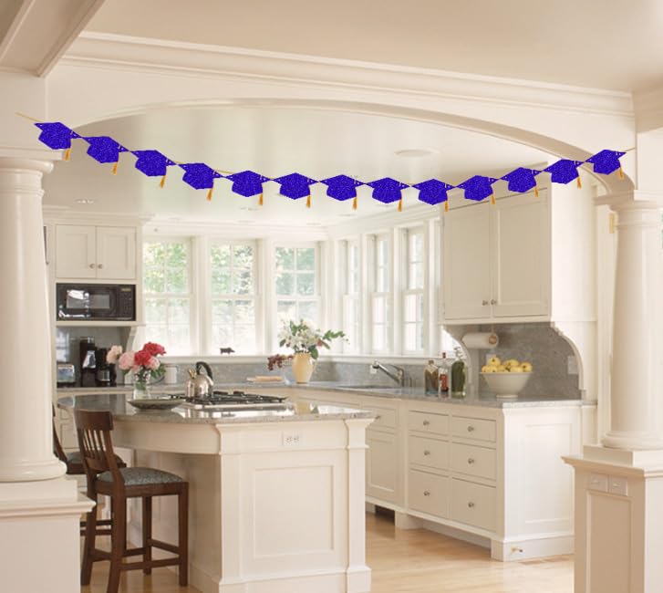 Image of Graduation Decorations Class of 2026 Glitter Pre-Strung Congrats Grad Graduation with Tassel Party Congratulations Banner Decor College High School Graduation Party Favors Purple