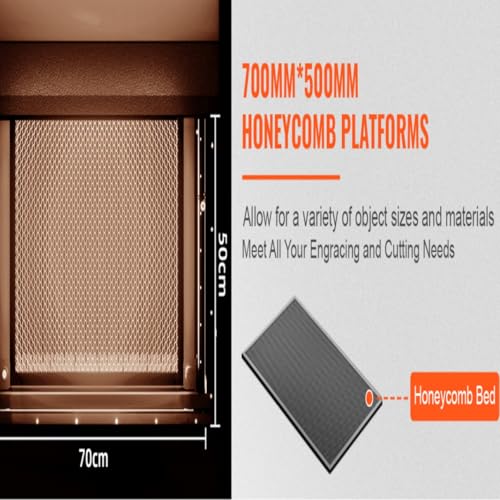 PEIXU 80 W CO2-lasergraveermachine voor laserprinters, 700 x 500 mm, met Rdworks en ruis, systeem en USB 2.0-aansluiting, geschikt voor het snijden van hout en leer - Afbeelding 4