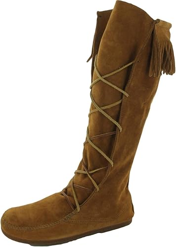 Minnetonka Botas altas hasta la rodilla con cordones frontales para hombre