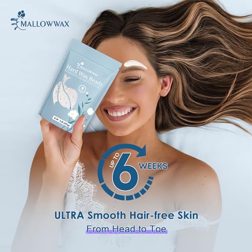 Image of Mallowwax Hard Wax Beads - Wax for All-Purpose Hair Removal - Full Body Waxing Solution - Ideal for Sensitive Skin, All Hair Types, Men & Women