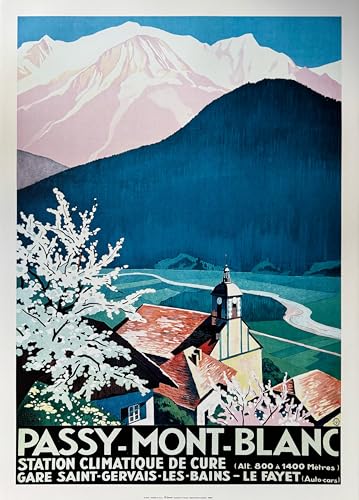 AFFICHE STATION CLIMATIQUE DE PASSY MONT BLANC Roger Broders 50x70cm décoration murale rétro