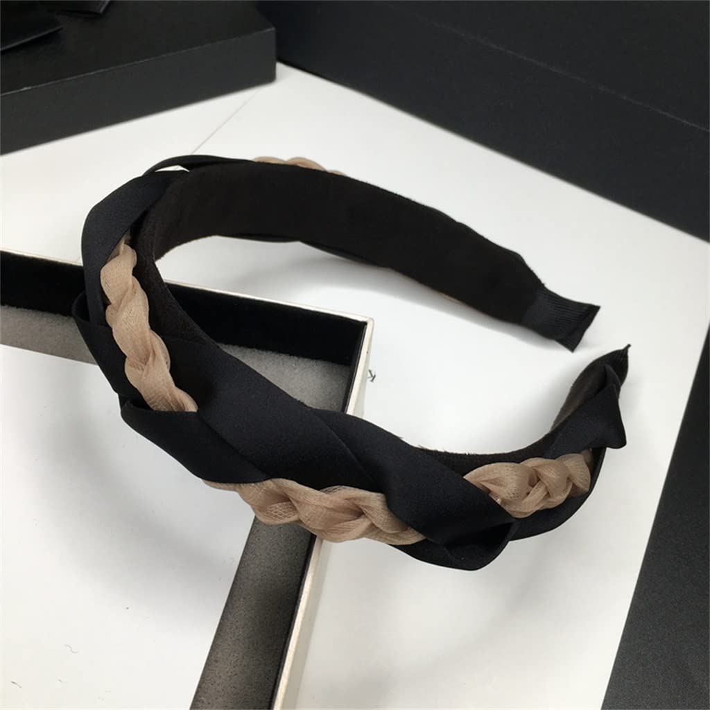 diademas para mujeres Diadema trenzada con pinza for el pelo, diadema con agujero for el pelo, accesorios for el cabello