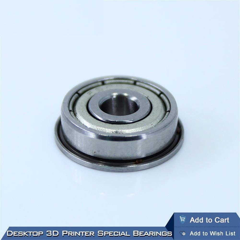 DINGGUANGHE-CUP Rodamientos De Brida Para Impresora 3D De Escritorio, Rodamientos De Bolas De Cojinete De Brida F624ZZ 0.157 X 0.512 X 0.197 In F624 Para Kossel Prusa I3 Partes (10 Piezas