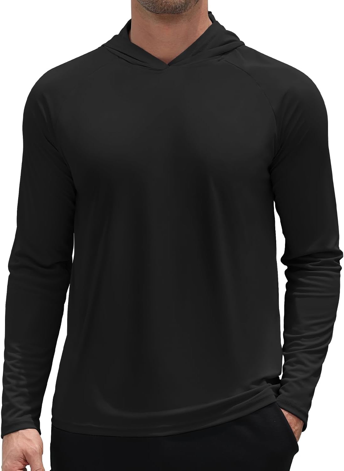 Mens UPF 50+ Sun Hoodie UV Protection Long Sleeve Swimming Rash Guard SPF Quick Dry Fishing Shirt for Outdoor Sports