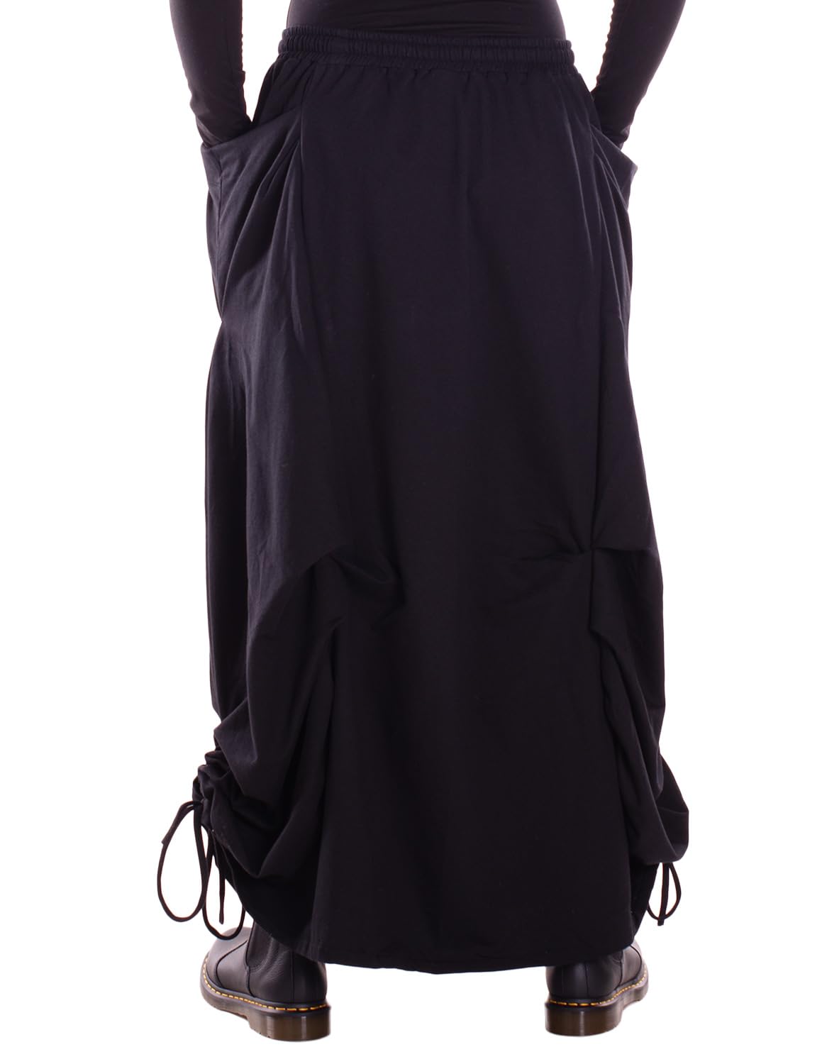 Vishes Alternative Bekleidung - Damen Maxi-Rock XXXL Baumwolle asymmetrisch Langer Warmer Rock im Lagenlook mit Taschen