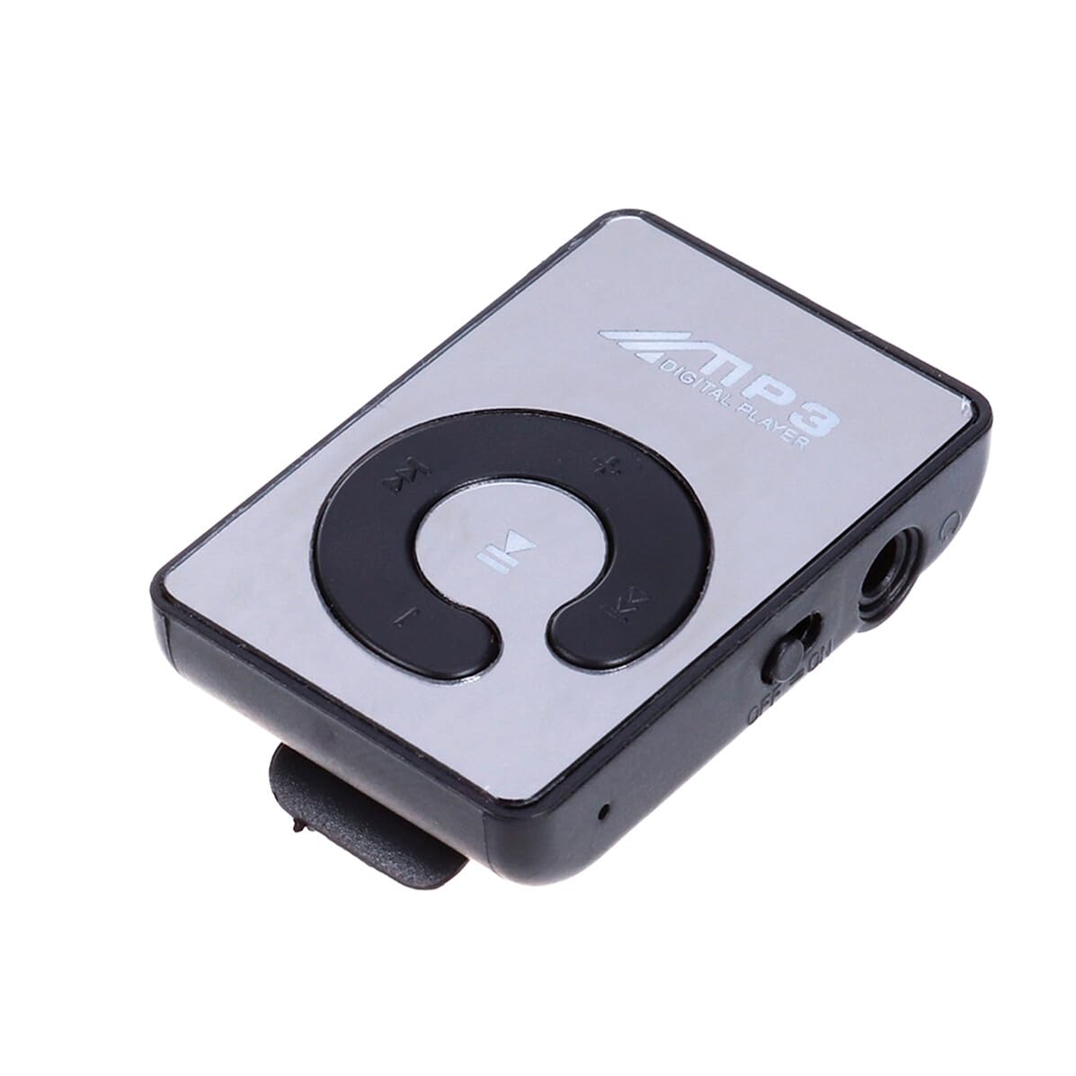 DOITOOL Mini Clip Player Portable Music Player with USB Cable and Earphones Built Rechargeable Battery Wearable Mirror Surface