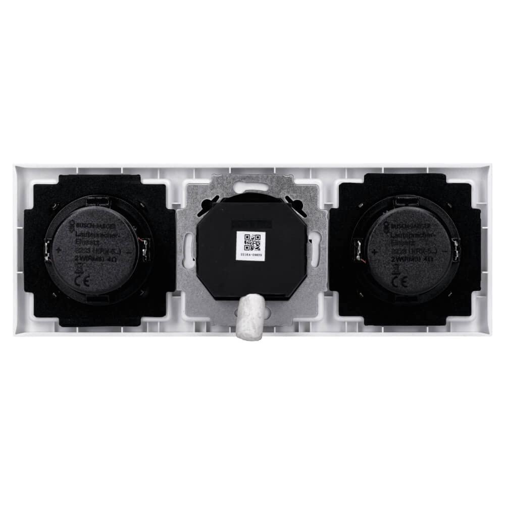 Busch-Jaeger UP-Radio-Set: 8217 U-101 Radio BTconnect DAB+ + 8252-84-101 Zentralscheibe Radio + 2x 8223 Lautsprecher+ 2x 8253-84 Zentralscheibe + 1723-184K 3-fach Rahmen, future linear Studioweiß