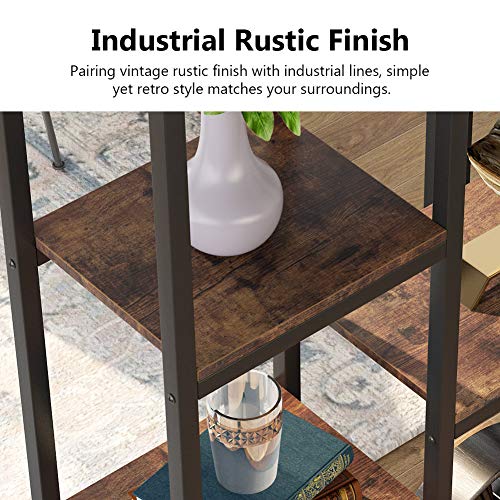 Tribesigns Bookshelf, Industrial 12-Open Shelf Etagere Bookcase, Rustic Vintage Book Shelves Display Shelf Storage Organizer For Home Office (Rustic Brown) #TOP4