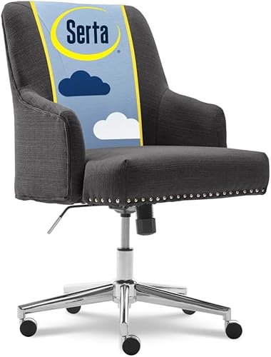 Miniatura 25 de Serta Style Leighton Silla de oficina en casa, tela de sarga rosa fiesta, 27.25 pulgadas de profundidad x 24 pulgadas de ancho x 38.75 pulgadas de