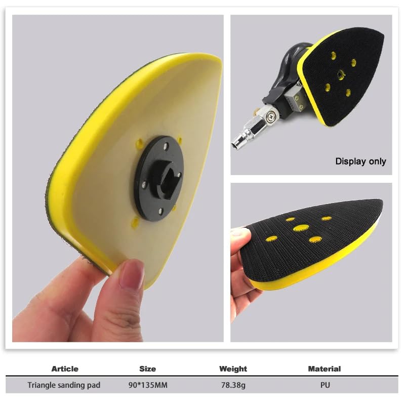 Sanding Pad 90x135mm Triangular Universal Sander Disc, Backing Plate Hook Loop Sander Grinder Accessory for Grinding& Polishing