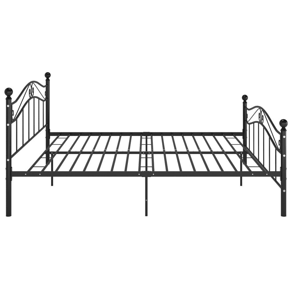 vidaXL Estructura de Cama Dormitorio Habitación Muebles Mobiliario Matrimonio Cuarto Descanso Robusta Duradera de Metal Negro 200x200 cm