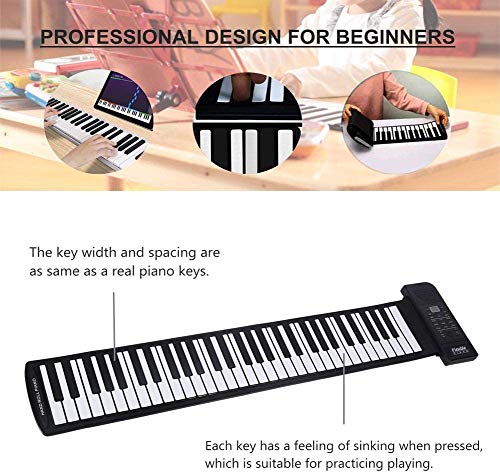 Denash Clavier Piano Pliable 61 Touches, Roll-up Soft Silicone Piano électronique Flexible Clavier de Musique numérique… - Les Beatles, Paul McCartney, John Lennon, RIngo Starr, George Harrison Denash Clavier Piano Pliable 61 Touches, Roll-up Soft Silicone Piano électronique Flexible Clavier de Musique numérique… – Image 4
