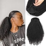 Afro Kinky Curly Drawstring Pontail Human Hair For Black Women, Natural Curly Drawstring Ponytail Extension,12A Brazilian Virgin Kinky Curly Human Hair Ponytail 22 Inch
