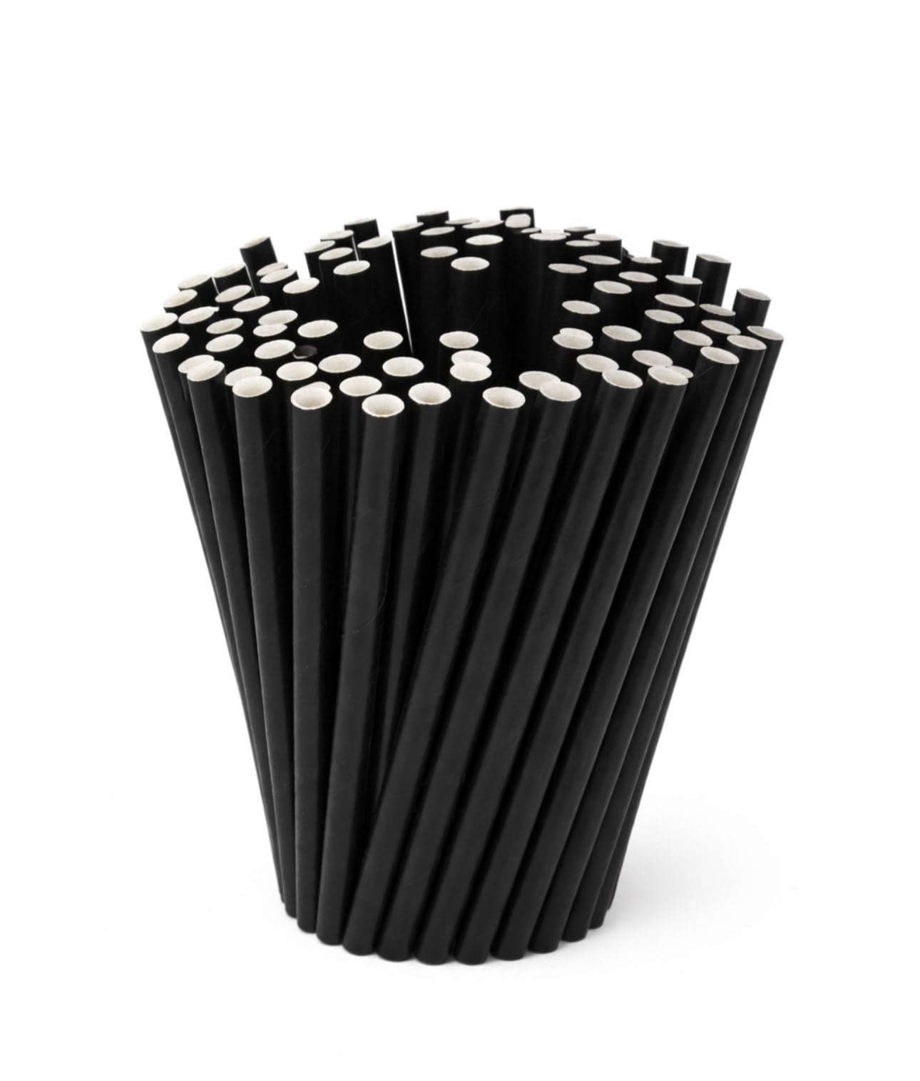 [500 Count] Black Paper Cocktail Straws 5.5" (140x6mm) – Biodegradable, Compostable & Eco-Friendly – Short Drink Straws for Bars, Cafes & Parties (2 x 250 Packs)