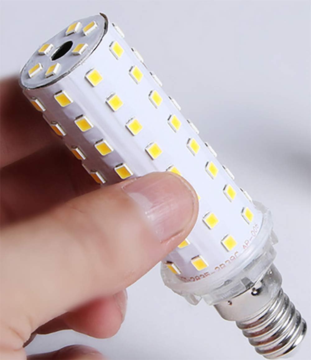 E12 Corn LED Light Bulbs 20W Mini Candelabra Lamp Decorative Candle Light for Ceiling Fan Chandelier Pendant Light CRI>90+ 3000 Lumen;6000K Daylight White Non-dimmable Silver 4 Pack
