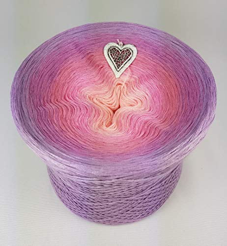 (69,00€/kg) LiLu´s Farbverlaufsgarn Zärtlichkeit 200g - 1000m - Erika außen - 3 Fädig Bobbel Strickwolle Häkeln Cover