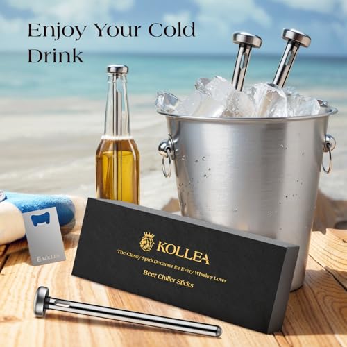 image for Kollea 4-Pack Beer Chiller Stick for Bottles, Wine Chiller, 3-in-1 Sta