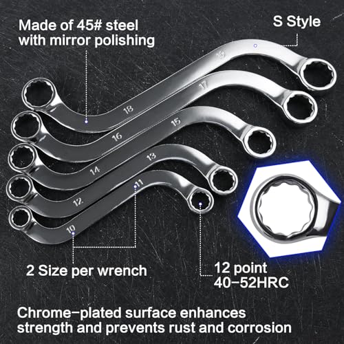 Clés métriques en forme de S de 10mm à 19mm SPEEDWOX avec pochette enroulable - 4