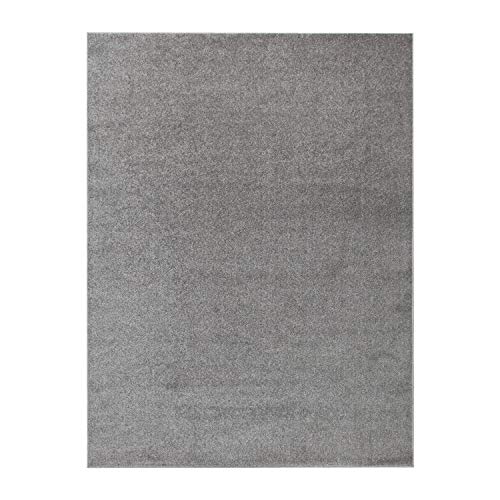 TT Home Wohnzimmer Teppich Kurzflor Unifarbendes Design Modern Und Zeitlos, Farbe:Anthrazit, Größe:80x150 cm