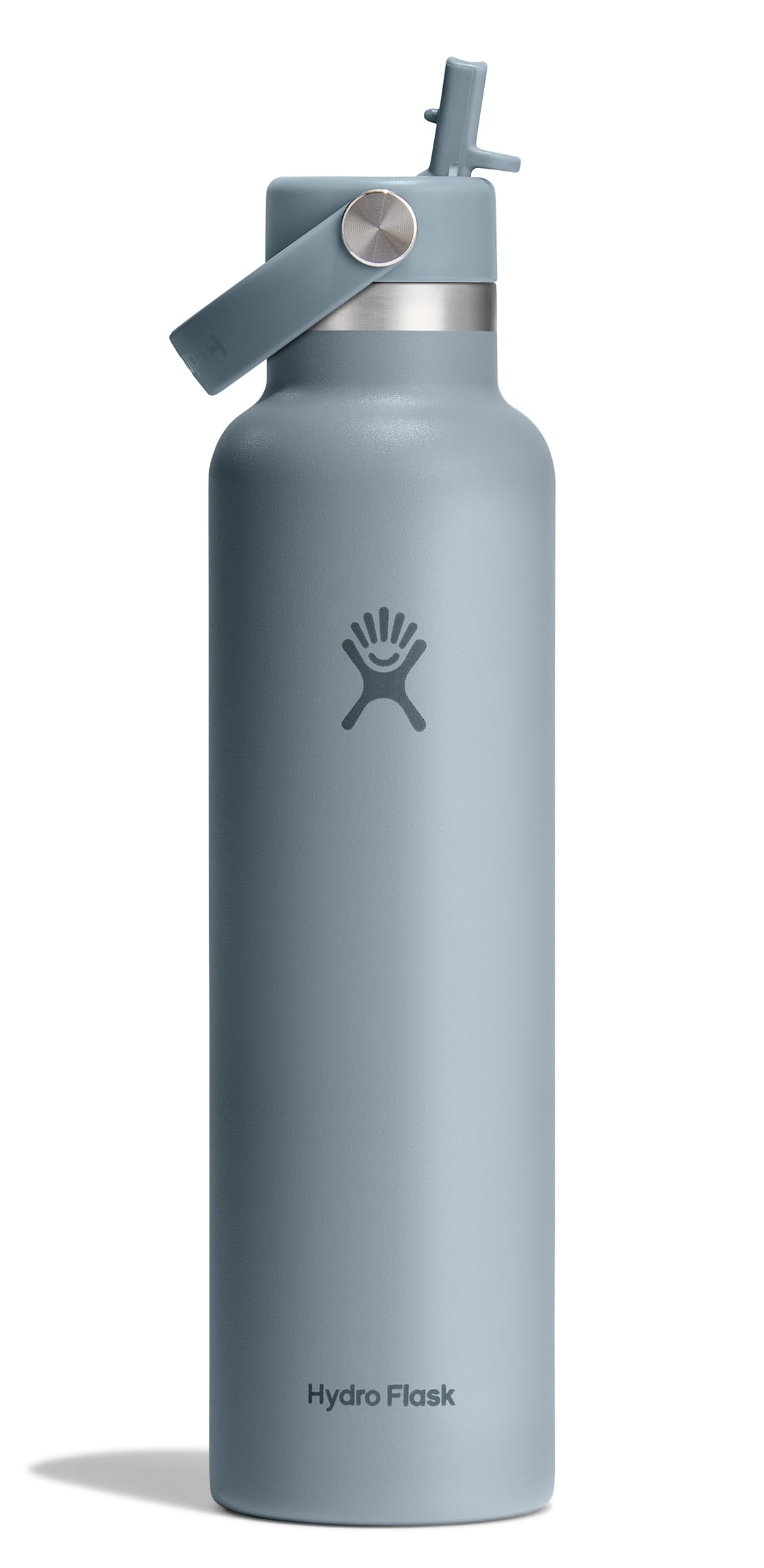 Hydro Flask Water Bottle - Insulated Stainless Steel - Straw Lid, Non Spill, Leakproof in 24 Oz Shale Gray