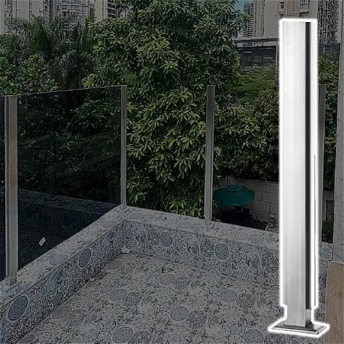 Balustrade Panels Pillar with Slots &amp; Base, Heavy Duty Glass Panel Fencing Railing Column for Guardrails/partitions/terraces, Vitreous Banisters Post(B-MID,Height 24in/60cm)