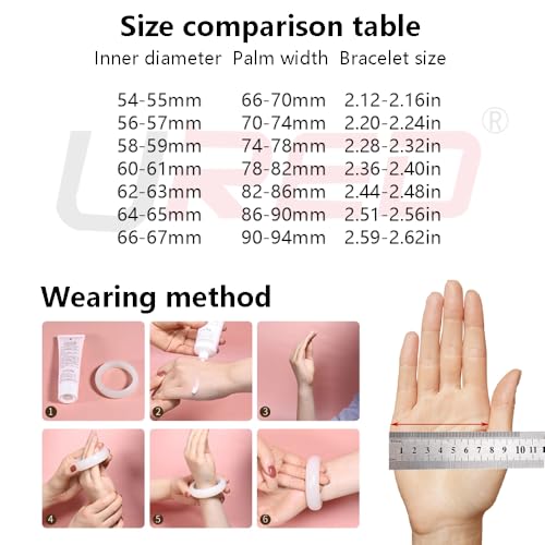 URED Green Jade Bangle Bracelet for Women Feng Shui Bracelet Good Luck Bangle Wealth Healing Bracelet Round Fashion Elegant Jade Bangles2