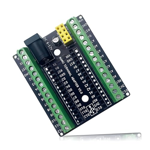 NULLLAB Expansion Board for Arduino Nano, Screw Terminal Adapter, Breakouts for nRF24L01+ Module, Extra Filter Capacitor, DC Power Input, Double Row Pins