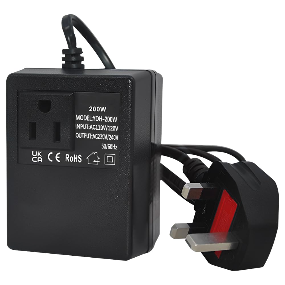 SGZIOO 200w Step Down Transformer, 220V/240V To 100V/120V Voltage Converter, Intelligent Efficient Adapter Power Adapter for Travel Uk Plug