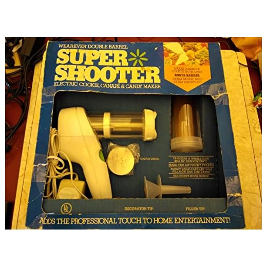 Wearever Double Barrel Super Shooter Electric Cookie, Canape & Candy Maker with Idea Book Recipe Cookbook