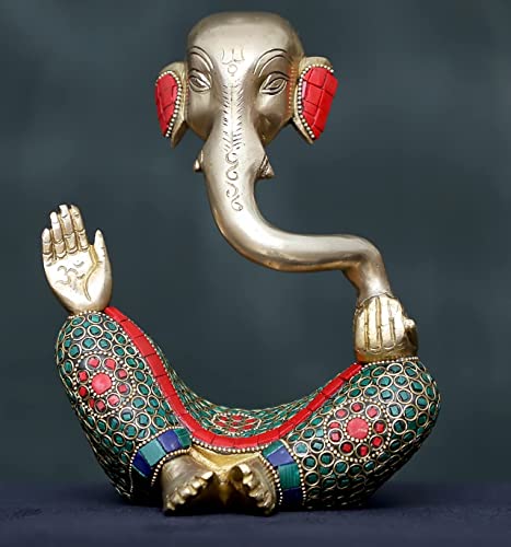 Brass Ganesha Statue Hindu God Lord Ganesh Elephant Brass Ganesha...