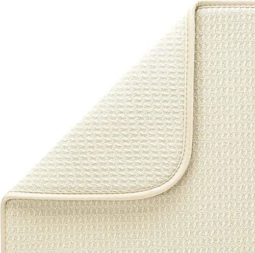 Dish Mat Absorbent, Reversible, Microfiber,Dish Drying Mat for Kitchen,Machine Washable Farmhouse Dishes Drainer/Rack for Countertop Fast Drying, Beige Drying Mat 16 X 18 Inch - Image 5