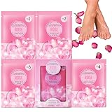Rose Jelly Pedicure Kit Foot Soak Set - Foot Spa Soak Salt Scrub Intensive Softening Exfoliating Moisturizing,Mud Mask,Urea Cream Lotion for Women and Men,Spa Gift for Pedicure