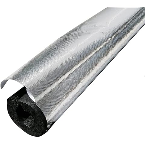 Aluminum Foil Foam Pipe Insulation, High Density Waterproof/ Fireproof Insulation Pipe with Self Adhesive Application , for Hot or Cold Pipes, 1.31 Ft 22mm ID Cover