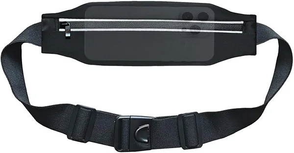 AIKENDO Running Belt Fanny Pack, Slim Runners Waist Pack for Men & Women [Fits ALL Phones], Money Belt, Reflective Running Gear Accessories Fitness Phone Holder for Exercise Marathon Jogging (Black)